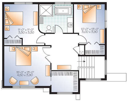 Second Floor for House Plan #034-01188