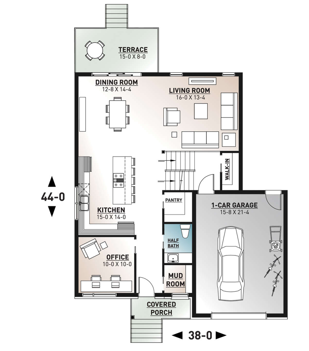 Main Floor for House Plan #034-01190