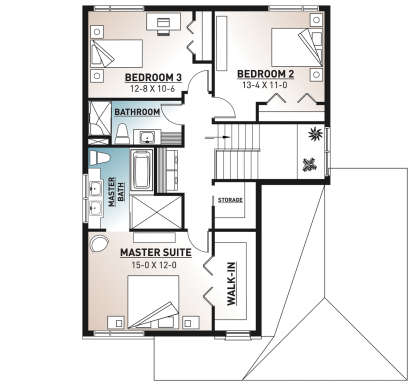 Second Floor for House Plan #034-01190