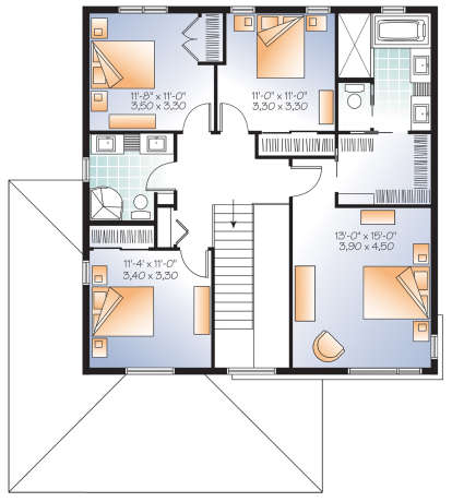 Second Floor for House Plan #034-01192