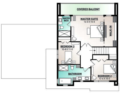 Second Floor for House Plan #034-01193