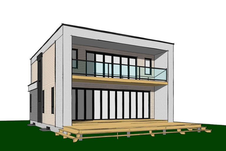 Modern House Plan #034-01194 Elevation Photo