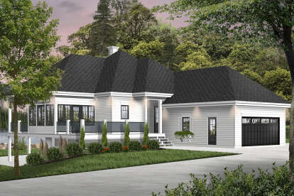 Lake Front House Plan #034-01197 Elevation Photo