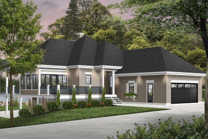 Lake Front House Plan #034-01197 Elevation Photo