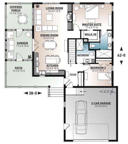 Main Floor for House Plan #034-01197