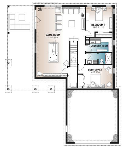 Basement for House Plan #034-01197