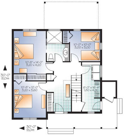 First Floor for House Plan #034-01199