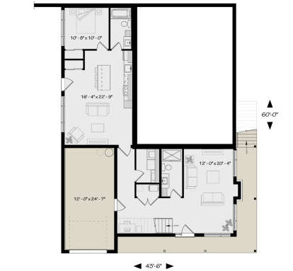 First Floor for House Plan #034-01201