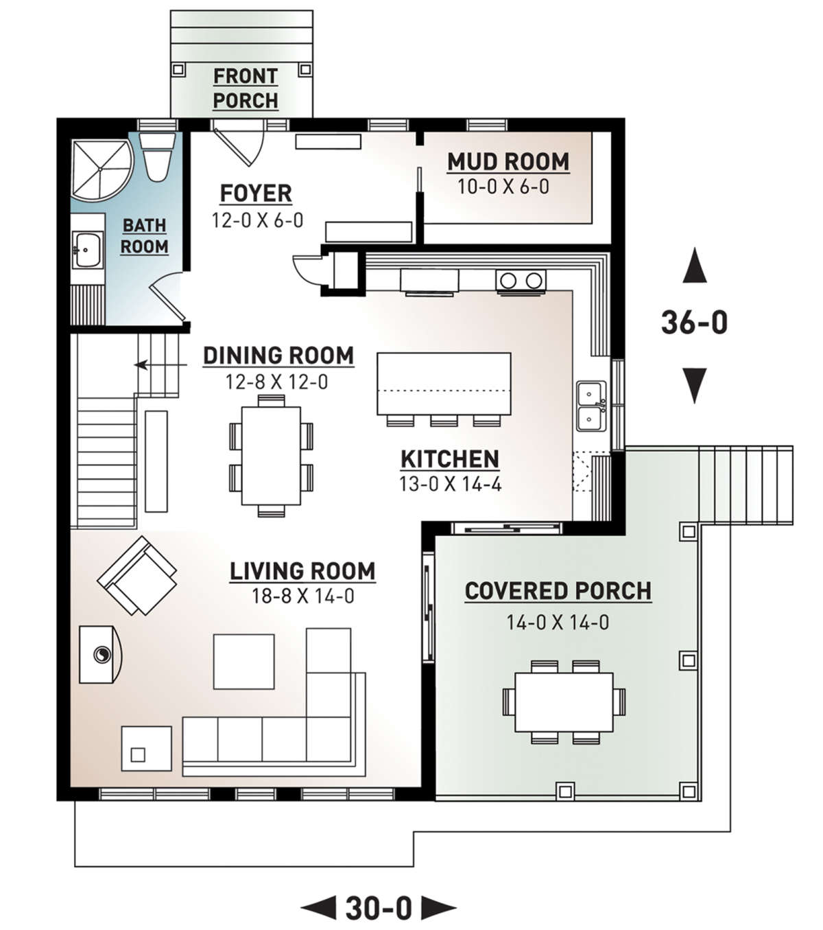 Main Floor for House Plan #034-01203