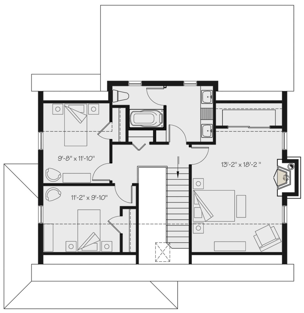 Second Floor for House Plan #034-01204