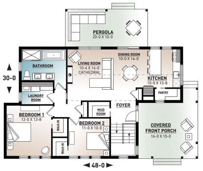 Main Floor for House Plan #034-01205