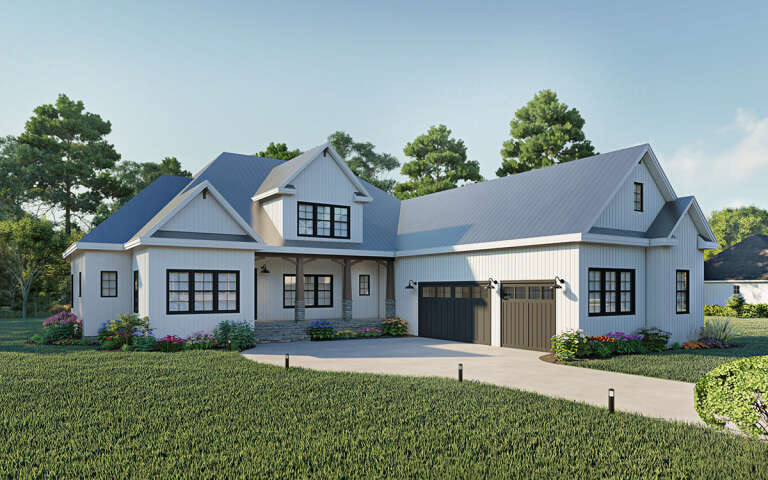 House Plan House Plan #21261 Angled Front Elevation