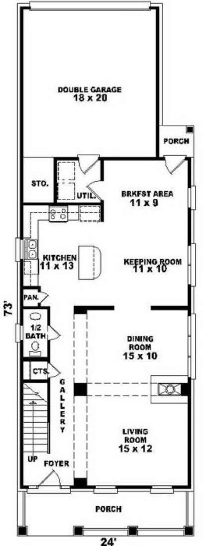 First Floor for House Plan #053-00064
