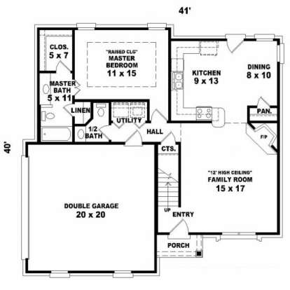 First Floor for House Plan #053-00066