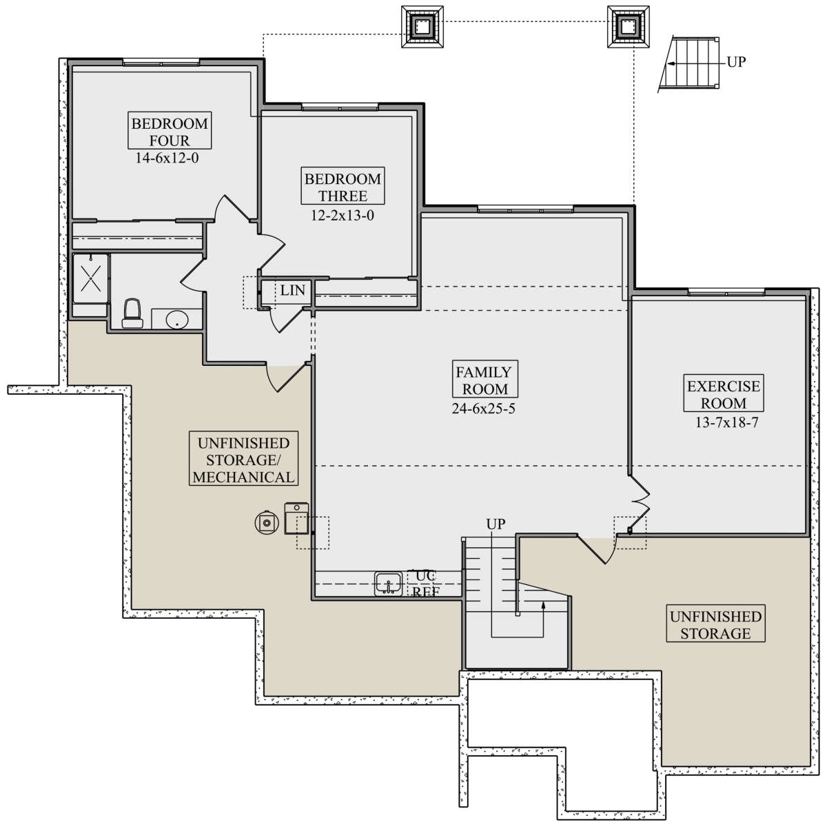 Basement for House Plan #5631-00097