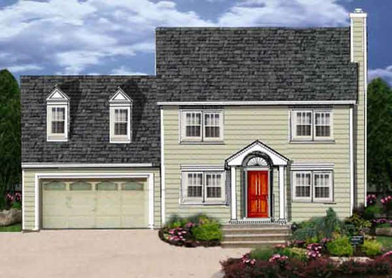 Colonial House Plan #033-00027 Elevation Photo