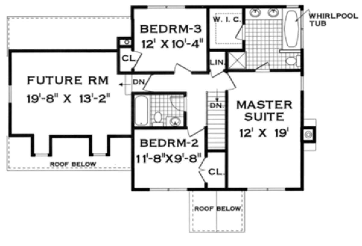 Upper Floor for House Plan #033-00027