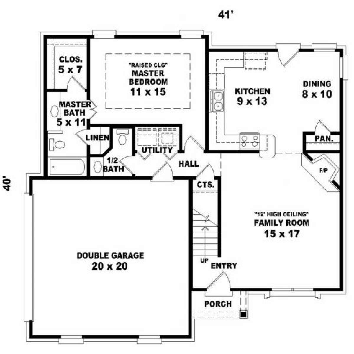 First Floor for House Plan #053-00069