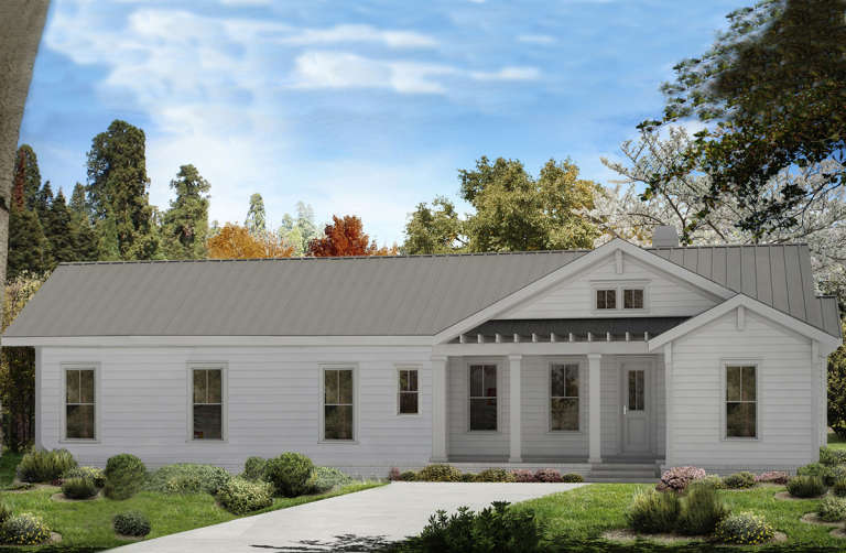 Modern Farmhouse House Plan #699-00195 Elevation Photo