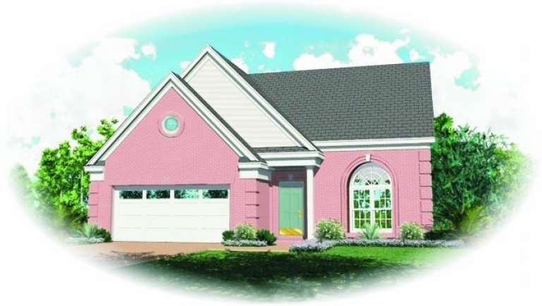 Narrow Lot House Plan #053-00070 Elevation Photo