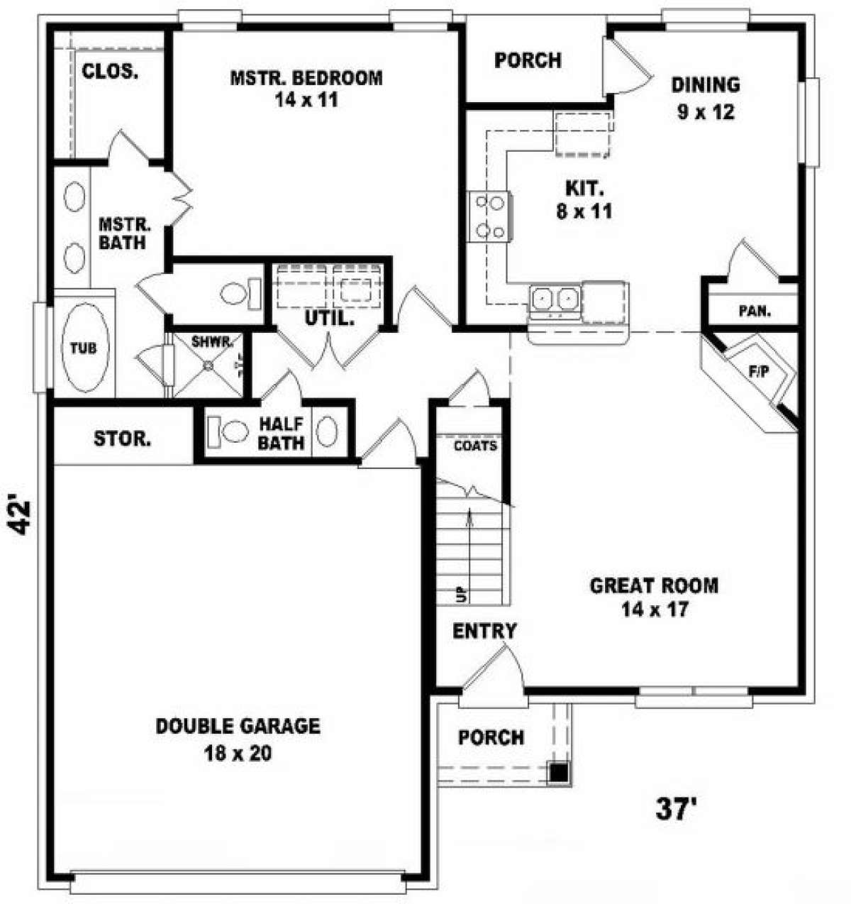 First Floor for House Plan #053-00070