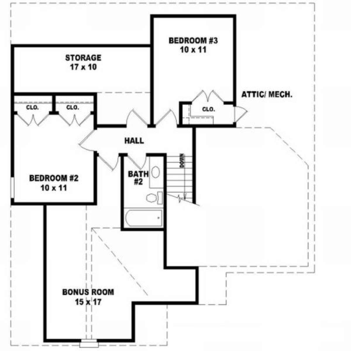 Second Floor for House Plan #053-00070