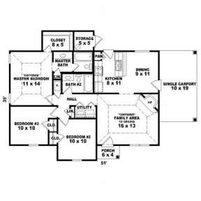 Floorplan for House Plan #053-00075