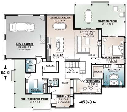 Main Floor for House Plan #034-01207