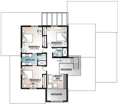 Second Floor for House Plan #034-01207