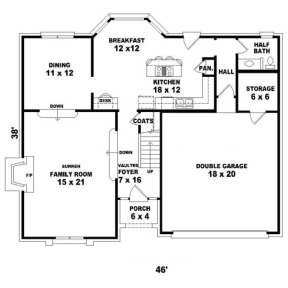 First Floor for House Plan #053-00077