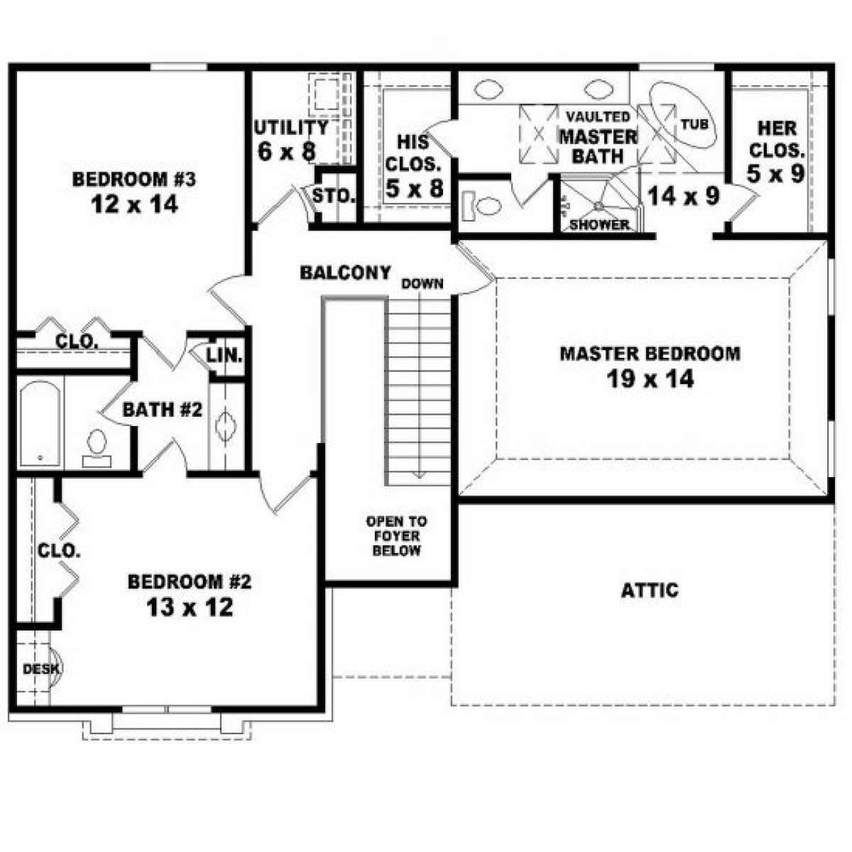 Second Floor for House Plan #053-00077