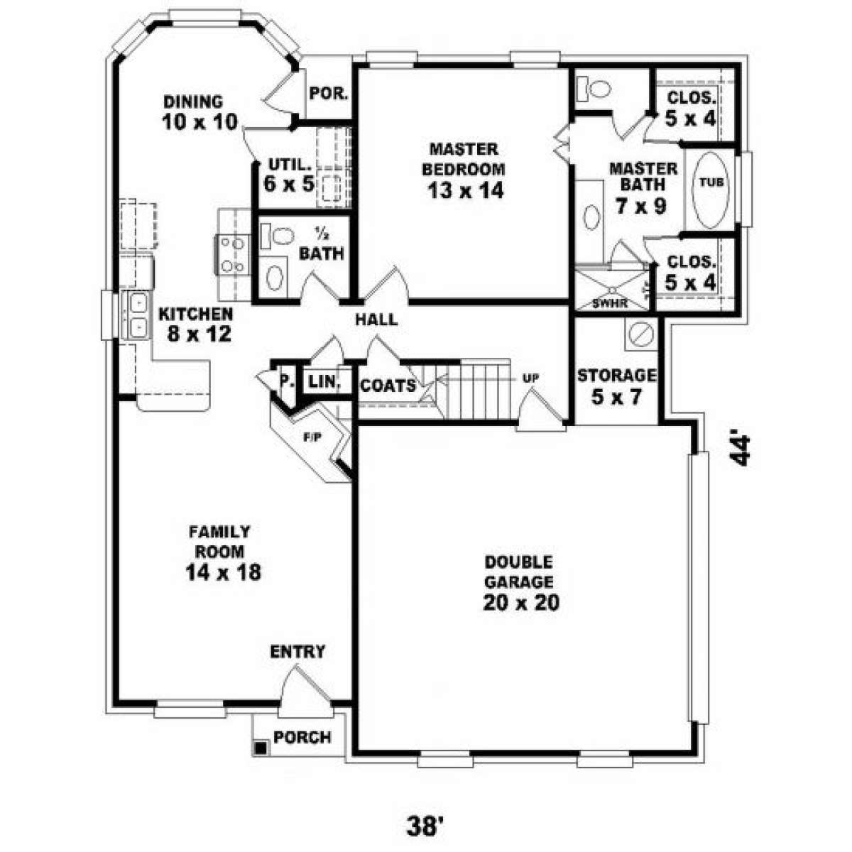 First Floor for House Plan #053-00078