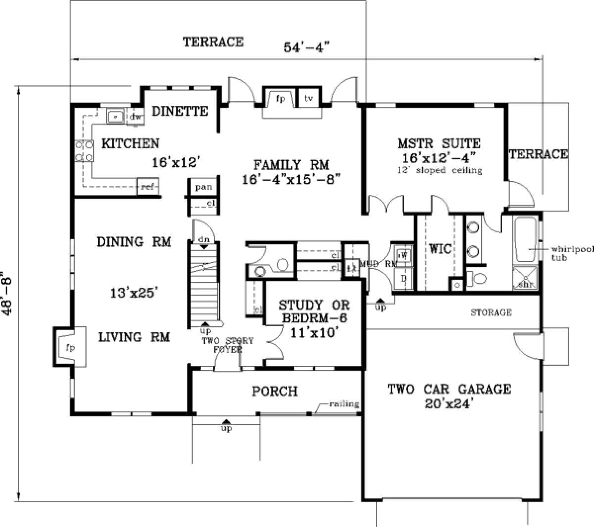 Main Floor for House Plan #033-00028
