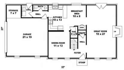 First Floor for House Plan #053-00080