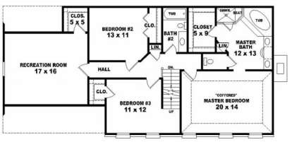 Second Floor for House Plan #053-00080
