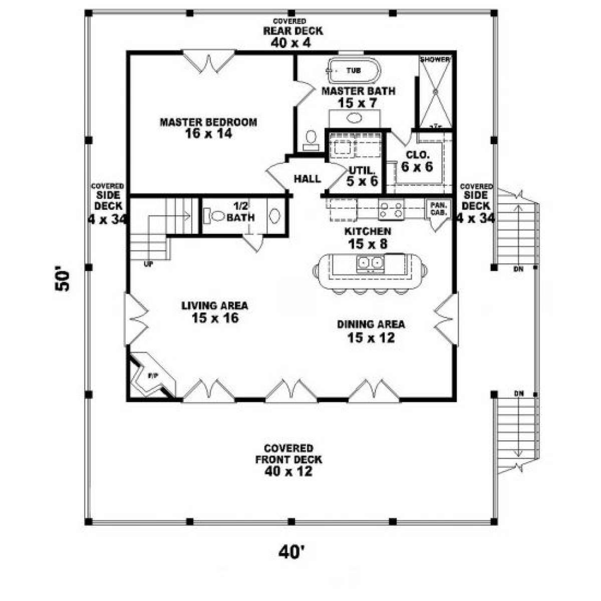 First Floor for House Plan #053-00081