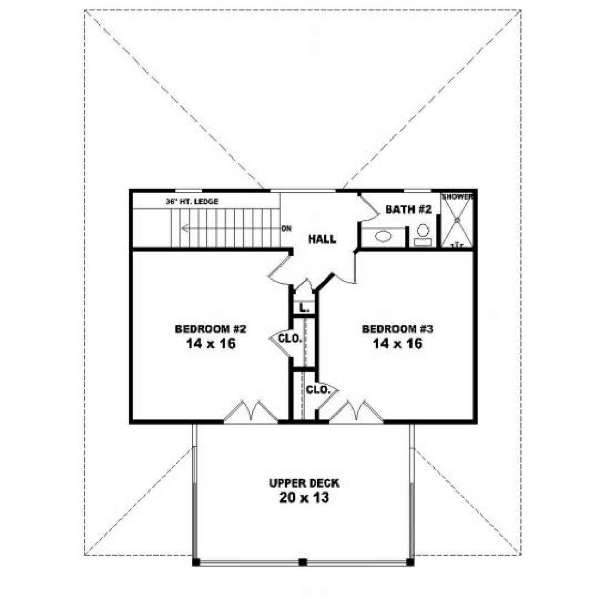 Second Floor for House Plan #053-00081
