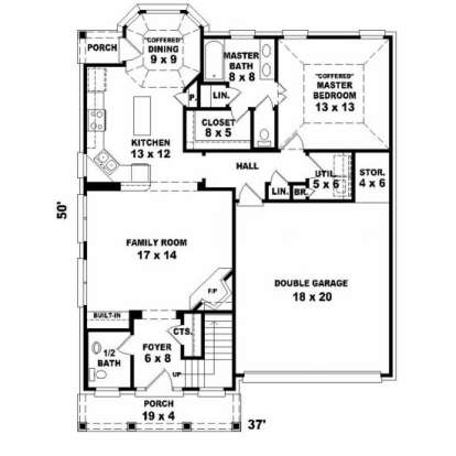 First Floor for House Plan #053-00082