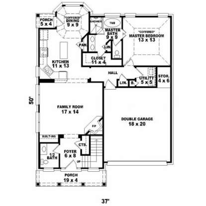First Floor for House Plan #053-00083