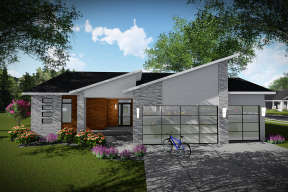 Mid Century Modern House Plan #1020-00325 Elevation Photo