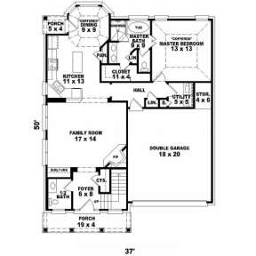First Floor for House Plan #053-00084