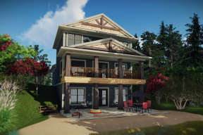 Lake Front House Plan #1020-00328 Elevation Photo