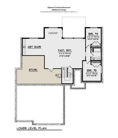 Optional Finished Basement for House Plan #1020-00329