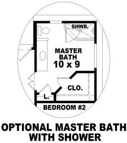 Optional Master Bath for House Plan #053-00086