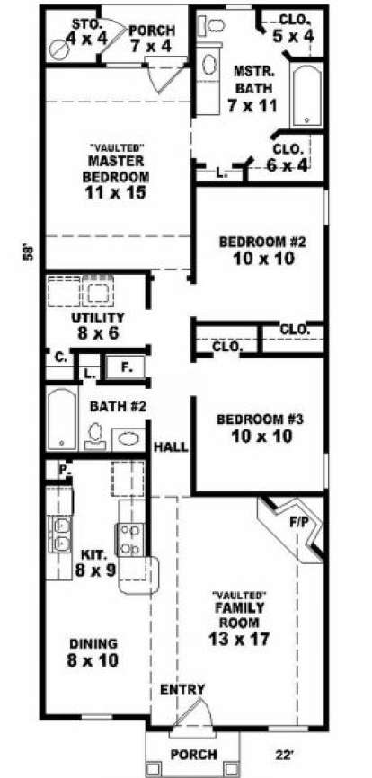Floorplan for House Plan #053-00087