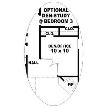 Optional Den/Study for House Plan #053-00087