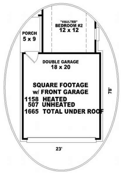 Optional Front Garage for House Plan #053-00088