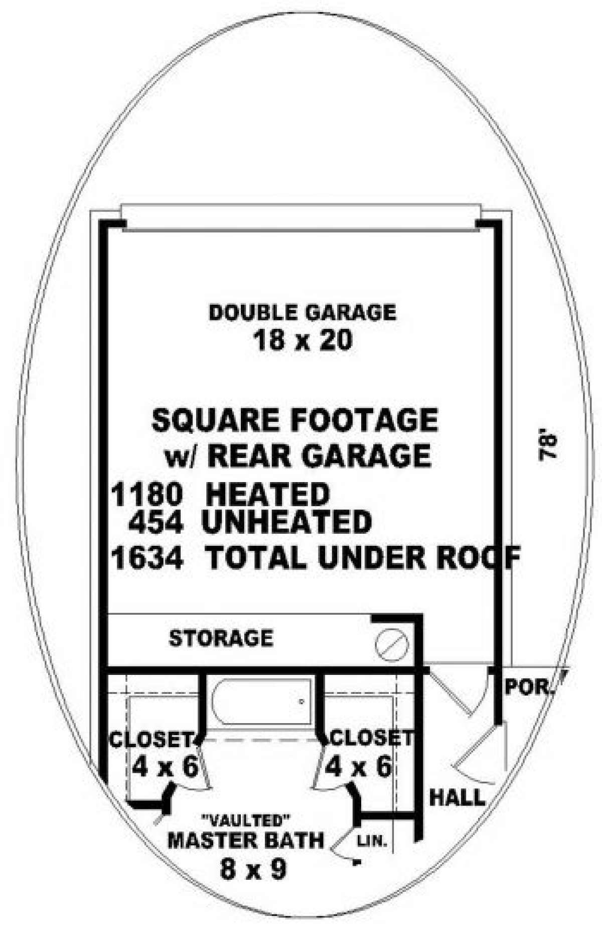 Optional Rear Garage for House Plan #053-00088