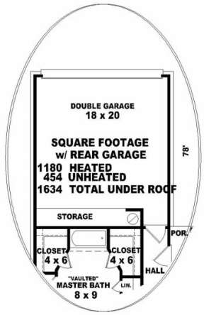Optional Rear Garage for House Plan #053-00088