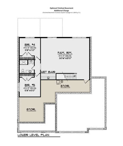 Optional Finished Basement for House Plan #1020-00333